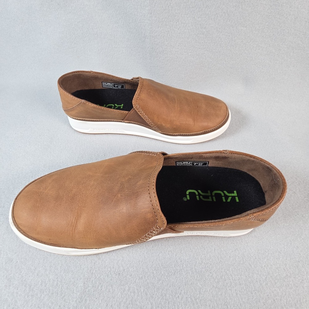 Kuru Roam Atla Classic Womens Size 7.5 Cognac Brown Casual Walking Slip-On Shoes